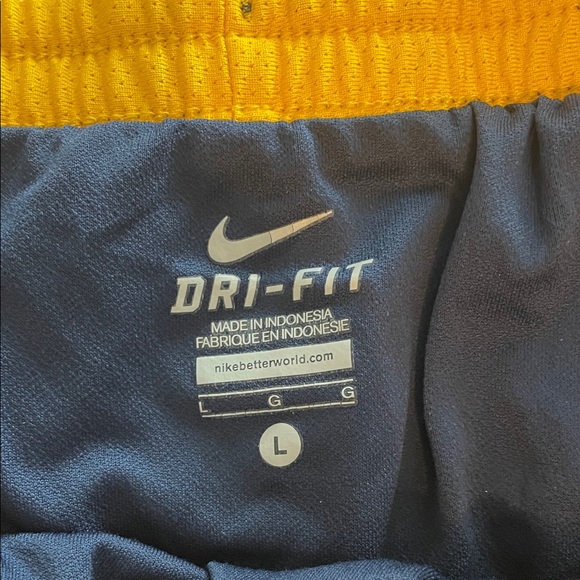 Nike Navy and Yellow Athletic Shorts - Picture 5 of 6
